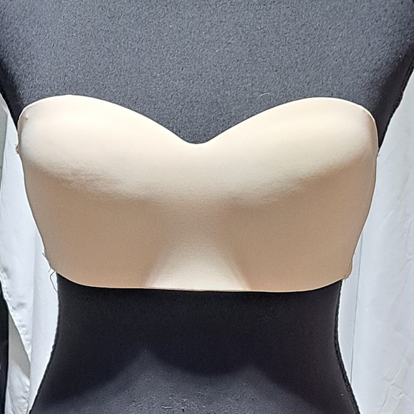 #047 Sz 38/85 Cream/Beige OR Black Seamless Strapless Bandeau NWT/NIP - Picture 1 of 8